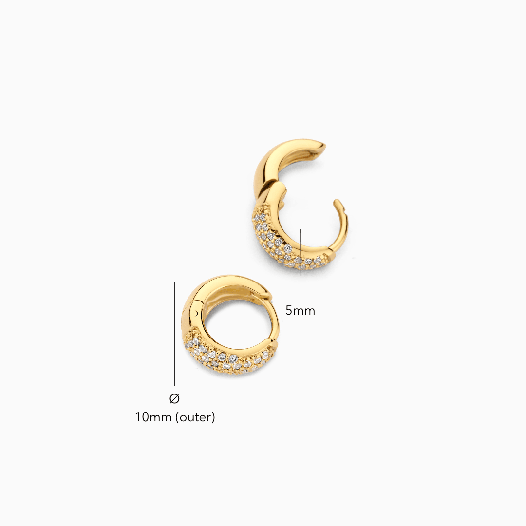 Joscelyne | Shimmering Pavé Hoops in first_variant_option1 | Elegant Women&