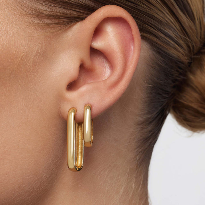 Joyanne | Modern Polished Gold Hoop Earrings in first_variant_option1 | Elegant Women&