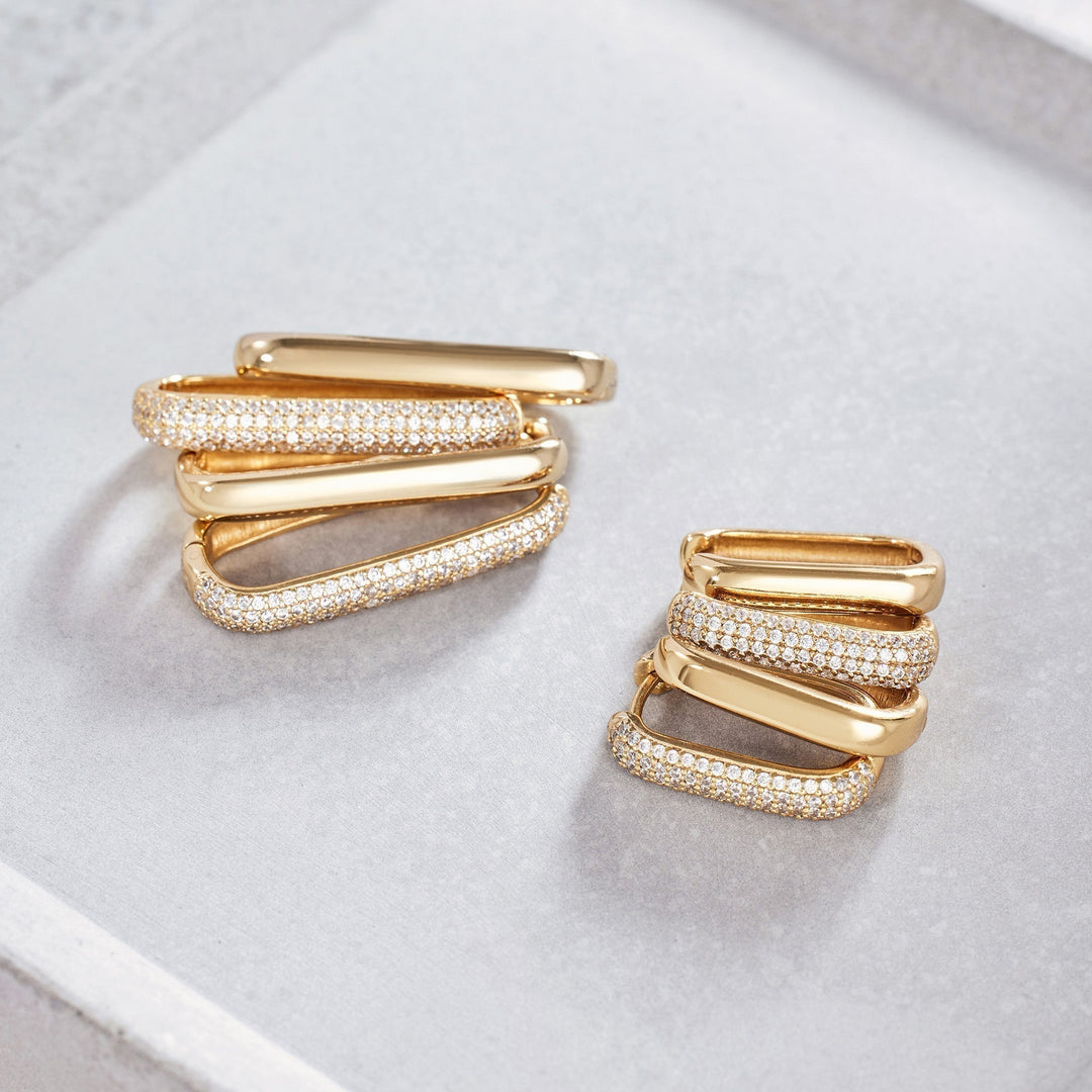 Joyanne | Modern Polished Gold Hoop Earrings in first_variant_option1 | Elegant Women&