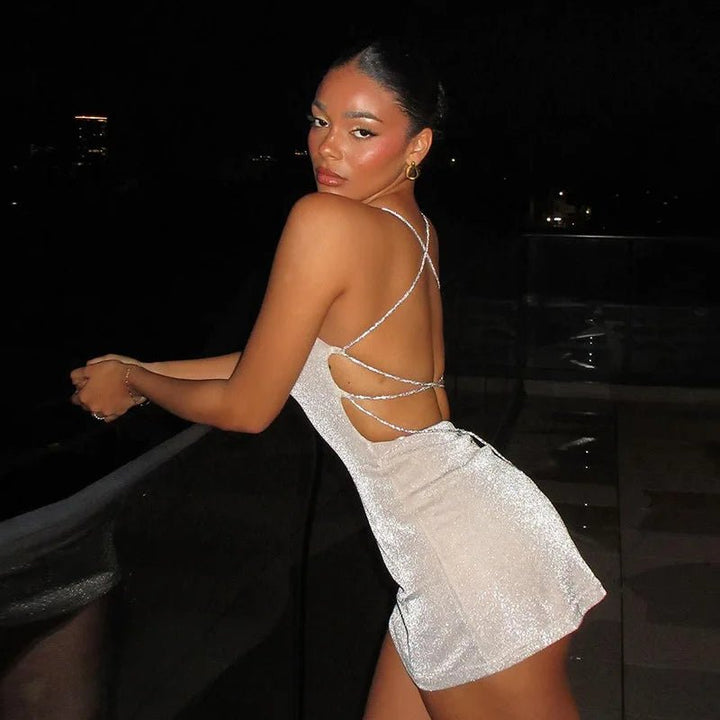 Kai | Sparkly Mini Dress in first_variant_option1 | Elegant Women&