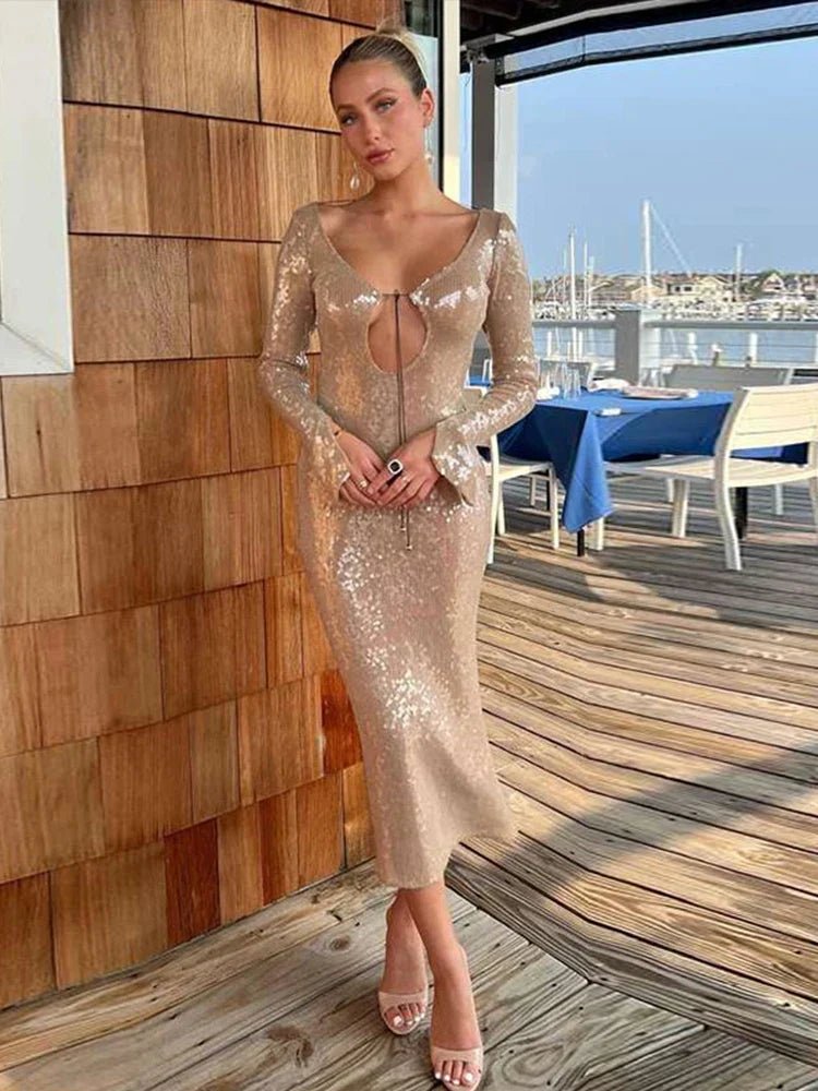 Kali | Shimmering Long Gown in first_variant_option1 | Elegant Women&