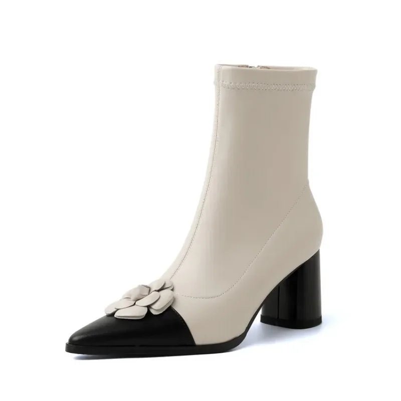 Kamryn | Floral - Tipped Boots in first_variant_option1 | Elegant Women&