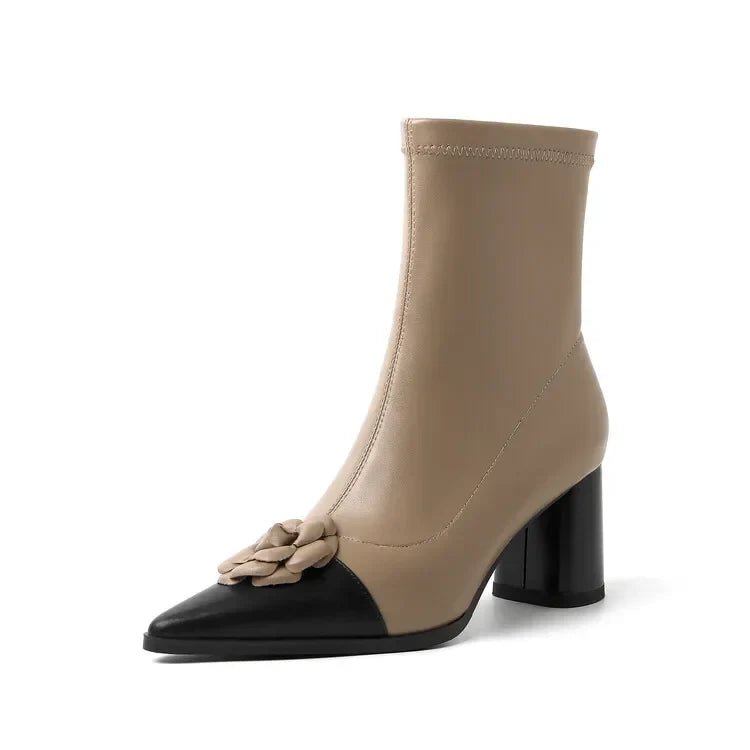 Kamryn | Floral - Tipped Boots in first_variant_option1 | Elegant Women&