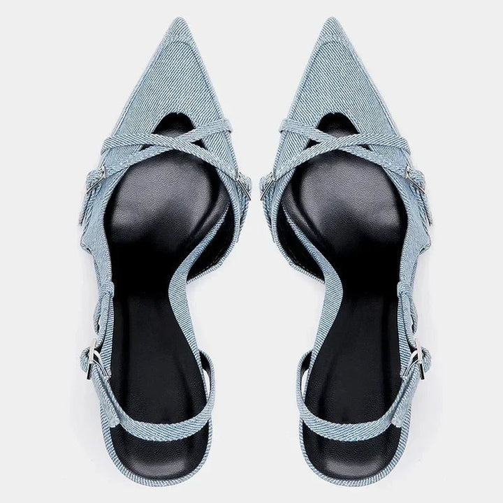 Kendall | Pointed Denim Stilettos in first_variant_option1 | Elegant Women&