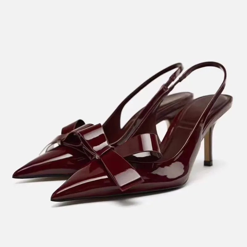 Khalani | Burgundy Bow Heels in first_variant_option1 | Elegant Women&