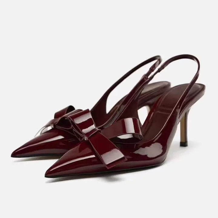 Khalani | Burgundy Bow Heels in first_variant_option1 | Elegant Women&