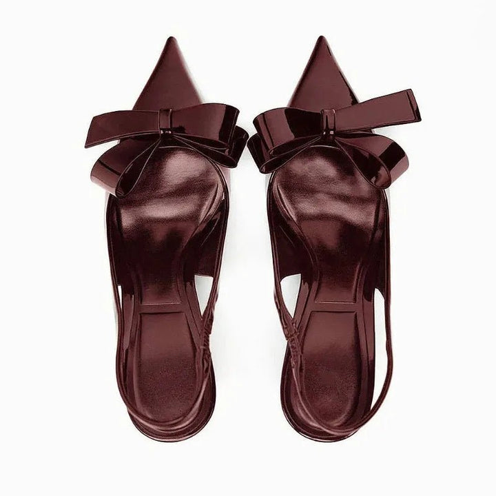 Khalani | Burgundy Bow Heels in first_variant_option1 | Elegant Women&