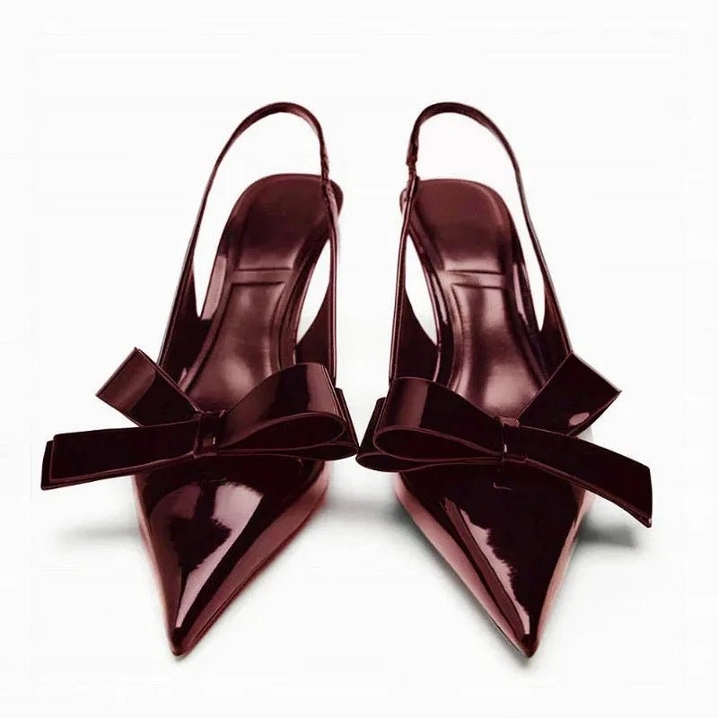 Khalani | Burgundy Bow Heels in first_variant_option1 | Elegant Women&