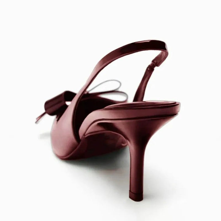 Khalani | Burgundy Bow Heels in first_variant_option1 | Elegant Women&