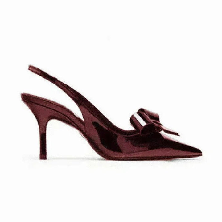 Khalani | Burgundy Bow Heels in first_variant_option1 | Elegant Women&