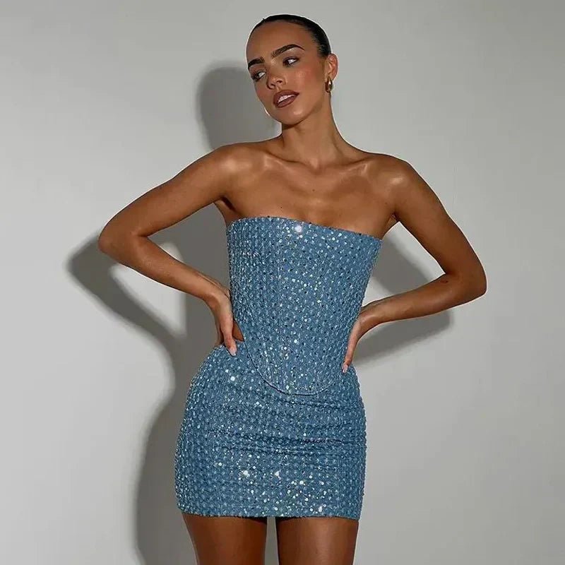 Kora | Sparkling Denim Co - ord in first_variant_option1 | Elegant Women&
