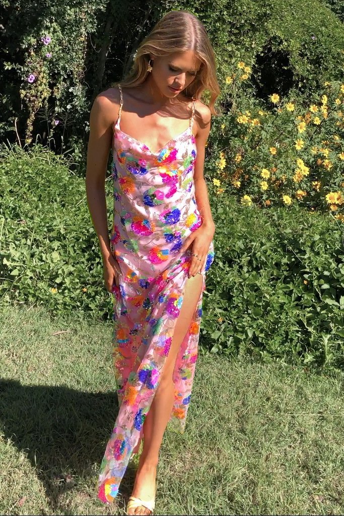 Kylie | Floral Split Dress in first_variant_option1 | Elegant Women&