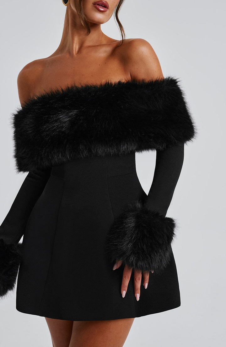 Laurel | Luxurious Fur Dress in first_variant_option1 | Elegant Women&