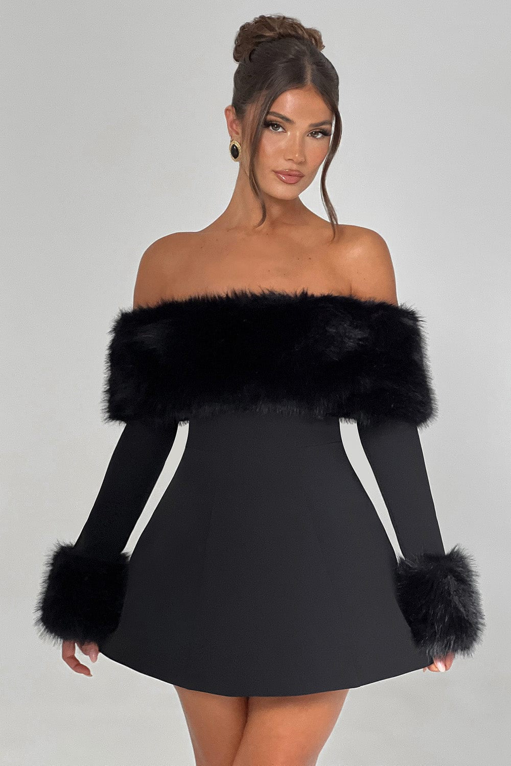 Laurel | Luxurious Fur Dress in first_variant_option1 | Elegant Women&