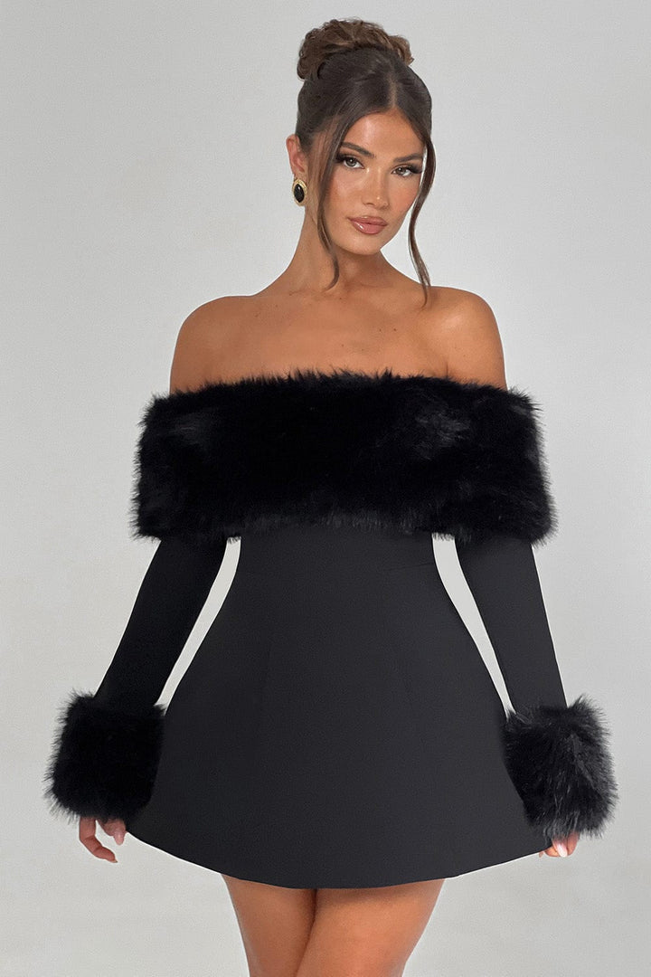 Laurel | Luxurious Fur Dress in first_variant_option1 | Elegant Women&