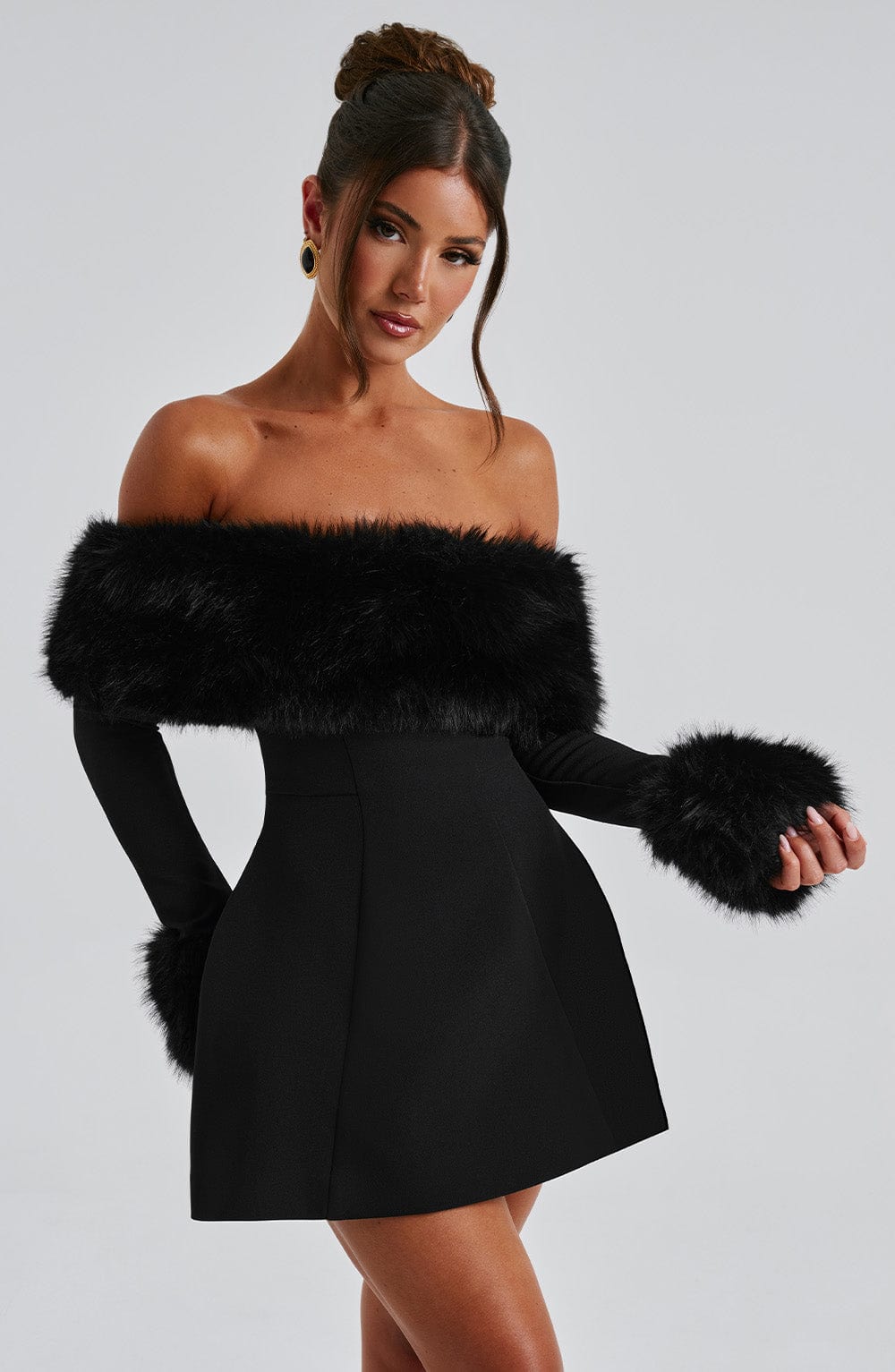 Laurel | Luxurious Fur Dress in first_variant_option1 | Elegant Women&