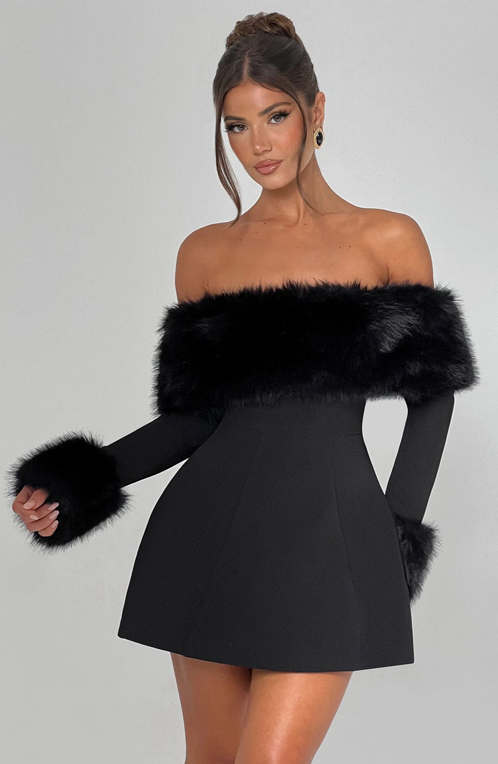 Laurel | Luxurious Fur Dress in first_variant_option1 | Elegant Women&