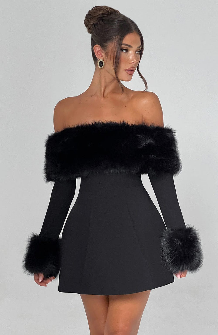 Laurel | Luxurious Fur Dress in first_variant_option1 | Elegant Women&