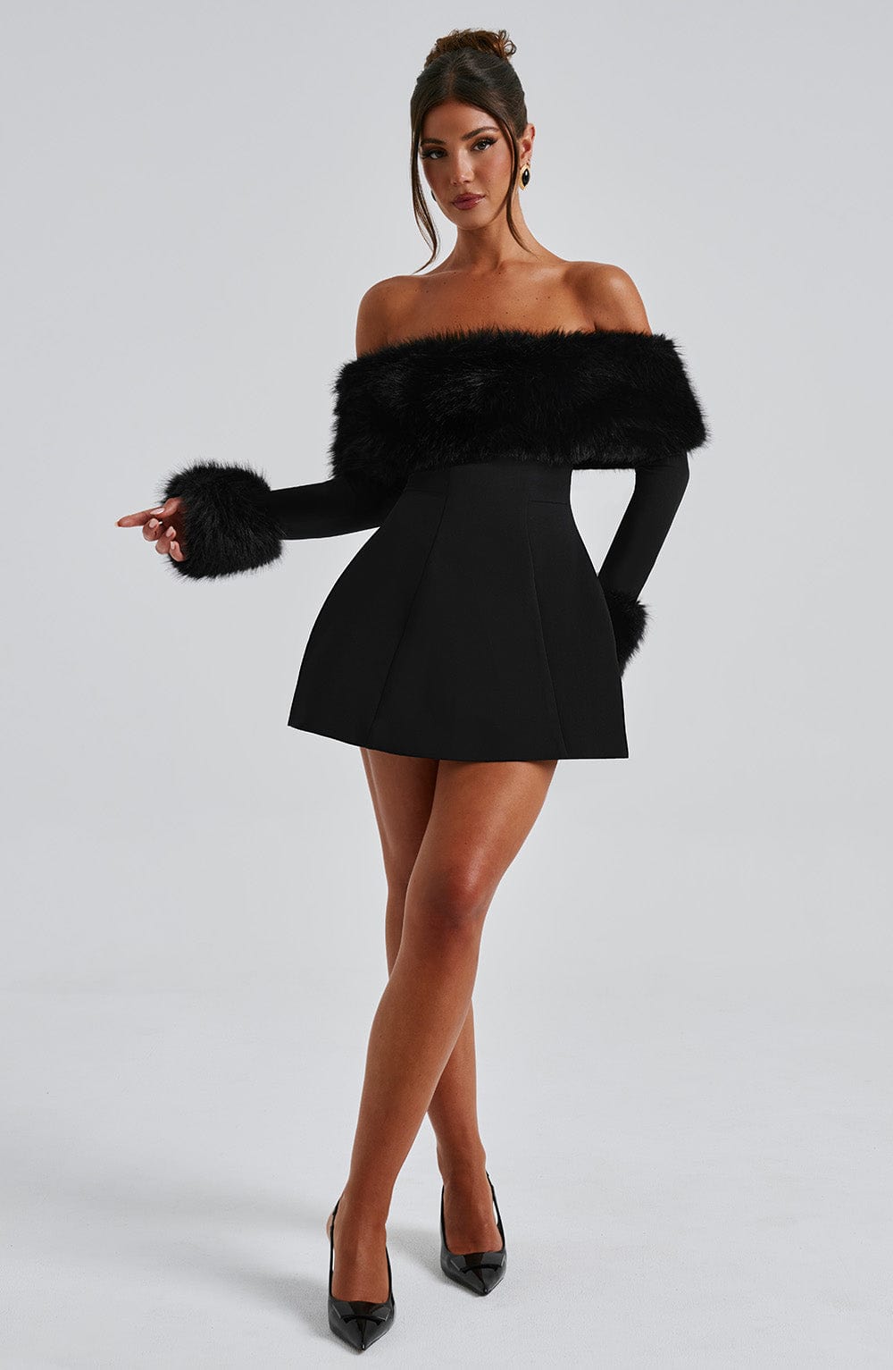 Laurel | Luxurious Fur Dress in first_variant_option1 | Elegant Women&