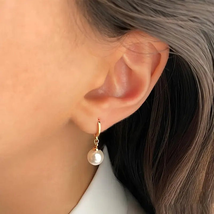Leofwyn | Gold Pearl Drop Jewelry Set in first_variant_option1 | Elegant Women&