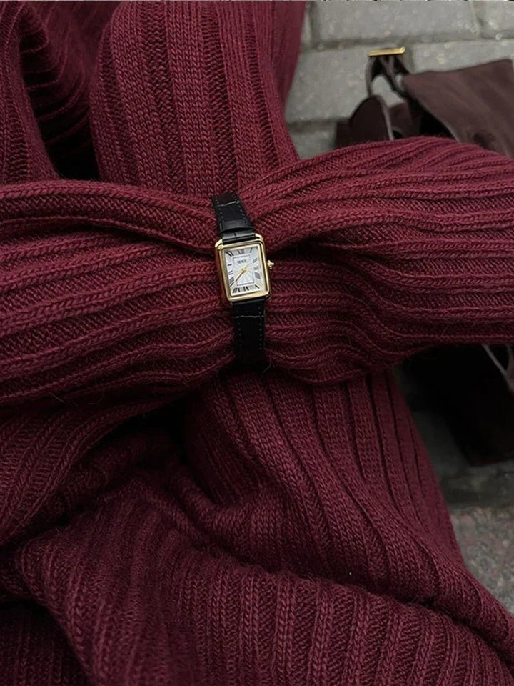 Leslie | Burgundy Knit Set in first_variant_option1 | Elegant Women&