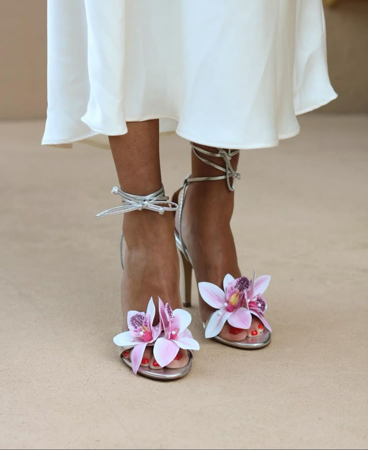Lilibet | Strappy Flower Heels in first_variant_option1 | Elegant Women&