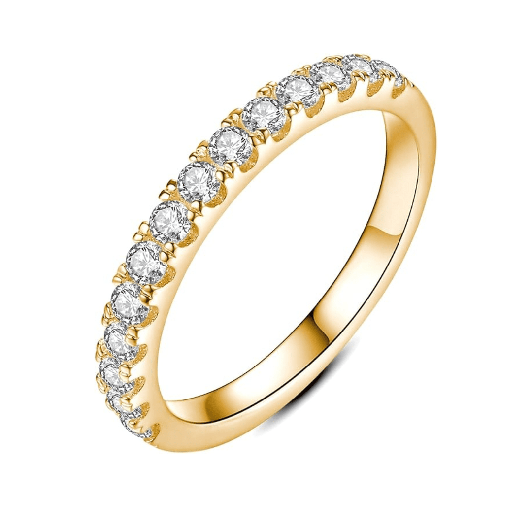 Liviana | Classic Gold Pavé Ring in first_variant_option1 | Elegant Women&