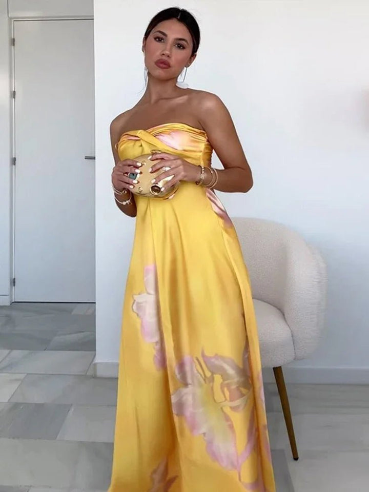 Londyn | Flowy Maxi Dress in first_variant_option1 | Elegant Women&