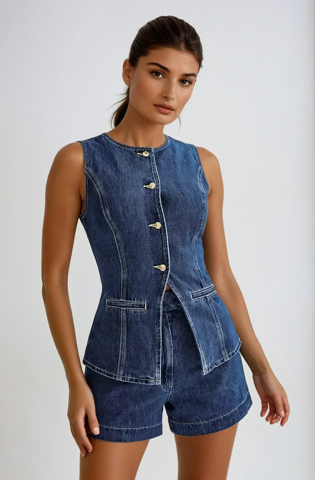 Lorna | Denim Co - ord in first_variant_option1 | Elegant Women&