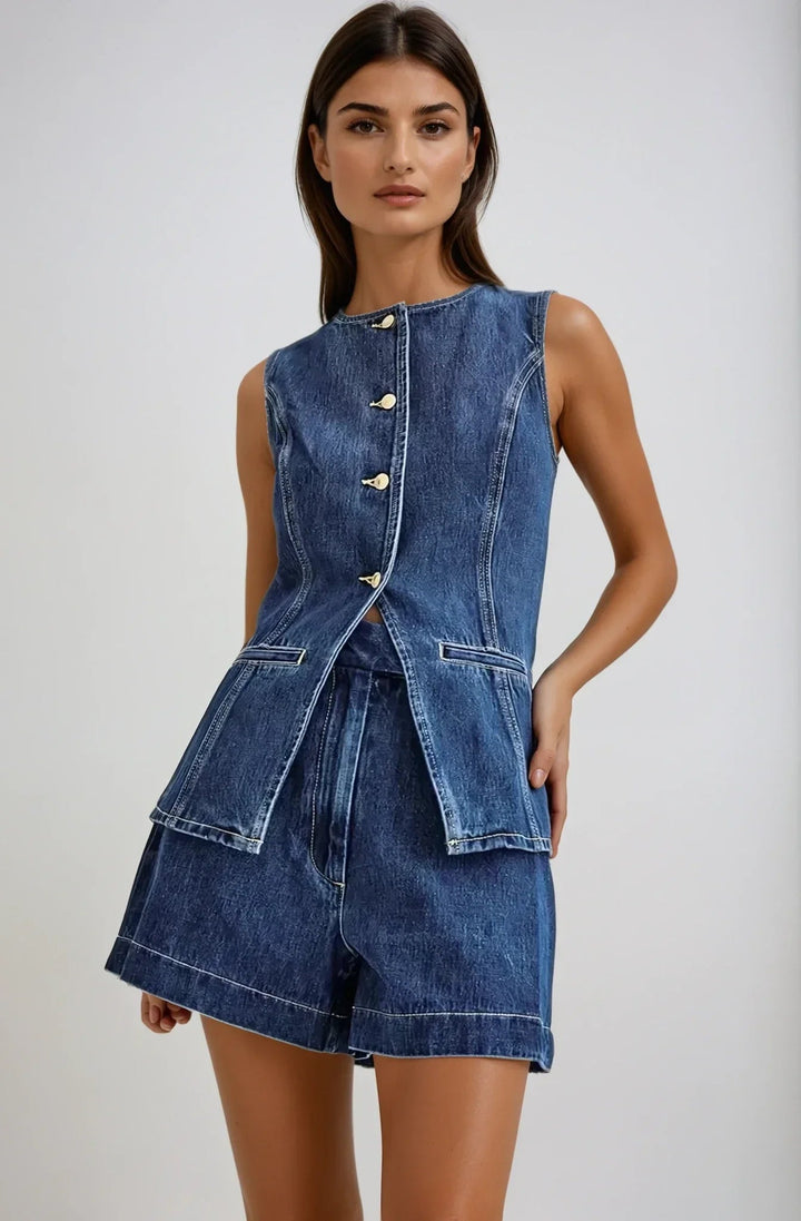 Lorna | Denim Co - ord in first_variant_option1 | Elegant Women&