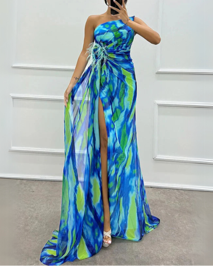Lorna | Vibrant Draped Gown in first_variant_option1 | Elegant Women&