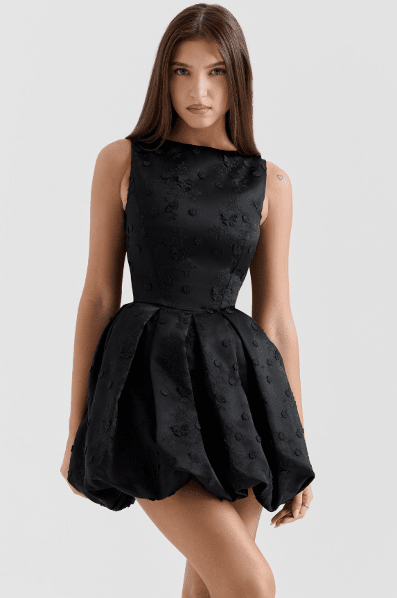 Lottie | Black Balloon Dress in first_variant_option1 | Elegant Women&