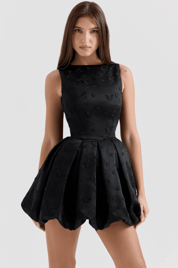 Lottie | Black Balloon Dress in first_variant_option1 | Elegant Women&