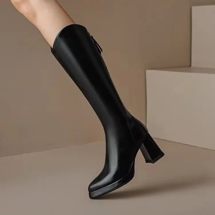 Lyra | Timeless Glossy Boots in first_variant_option1 | Elegant Women&
