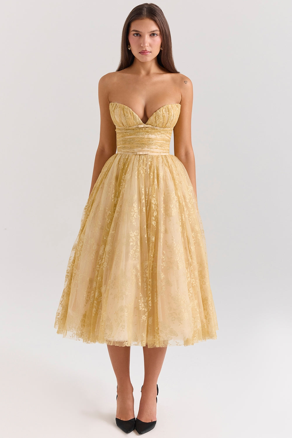 Belle | Golden Corset Dress
