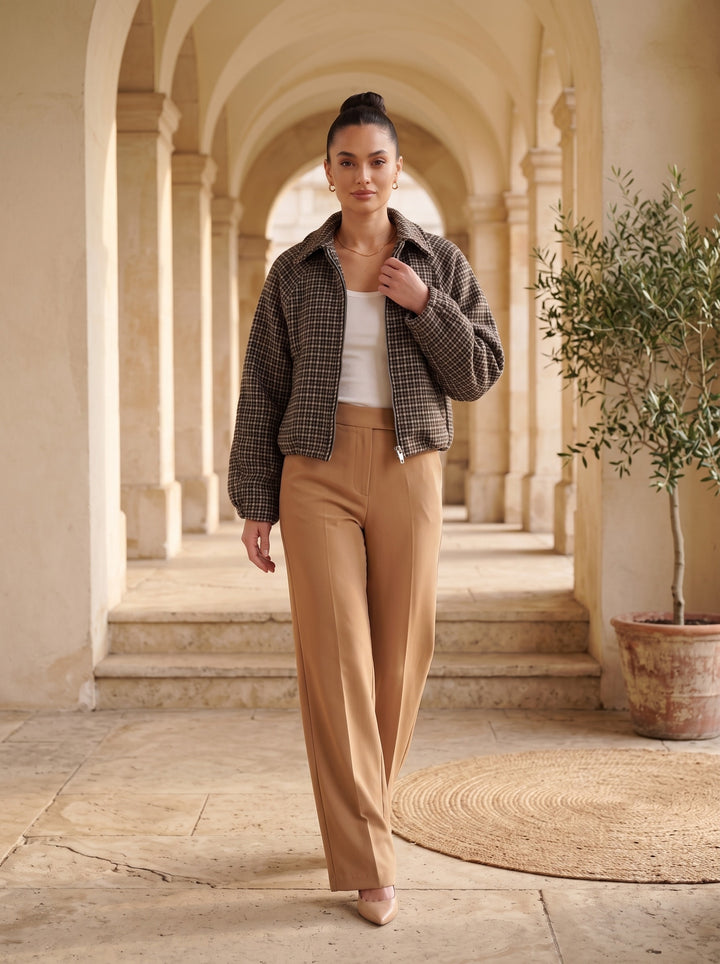 Tinsley – Brown Houndstooth, front
