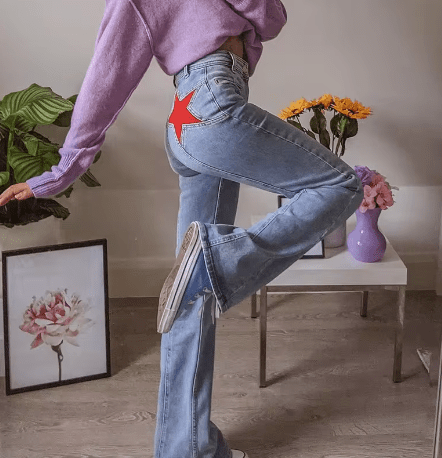 Maggie | Flare Star Jeans in first_variant_option1 | Elegant Women&