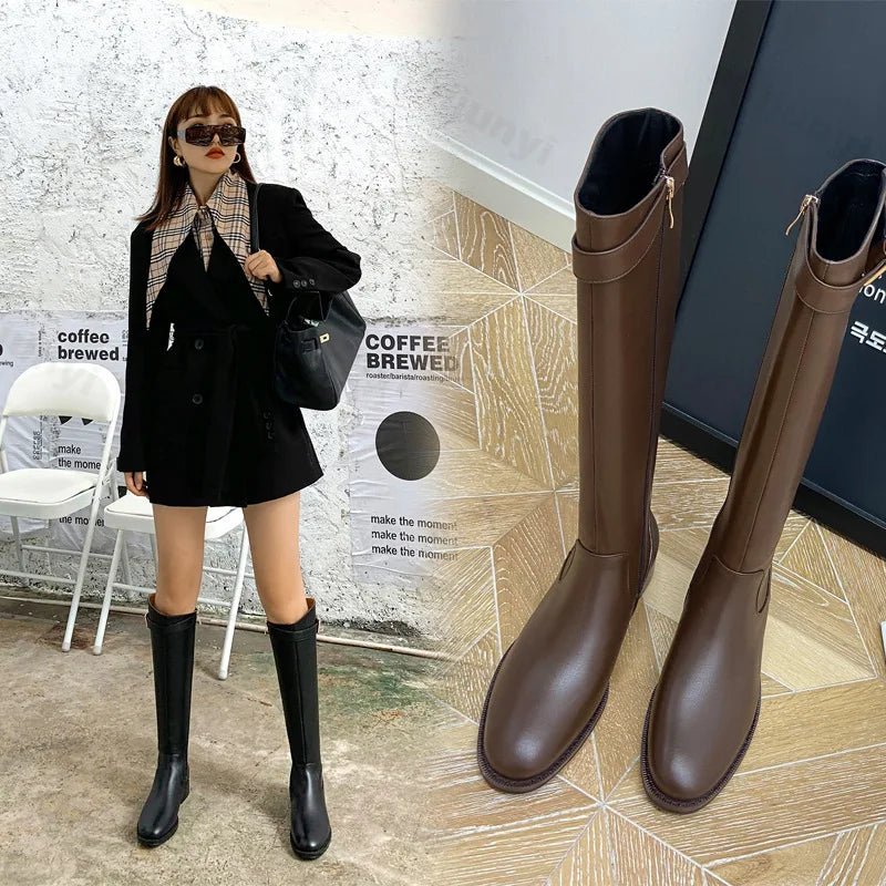 Maliyah | Classic Leather Boots in first_variant_option1 | Elegant Women&