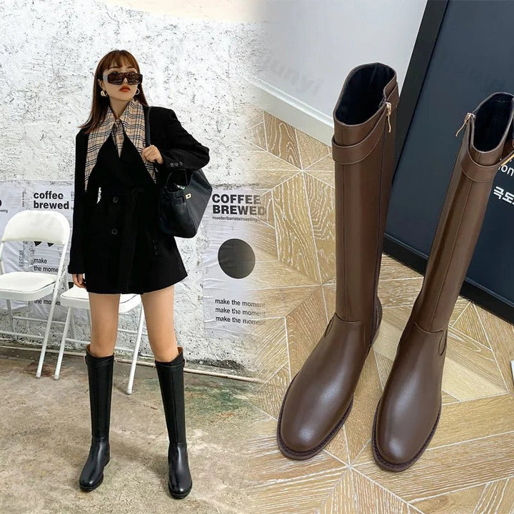 Maliyah | Classic Leather Boots in first_variant_option1 | Elegant Women&
