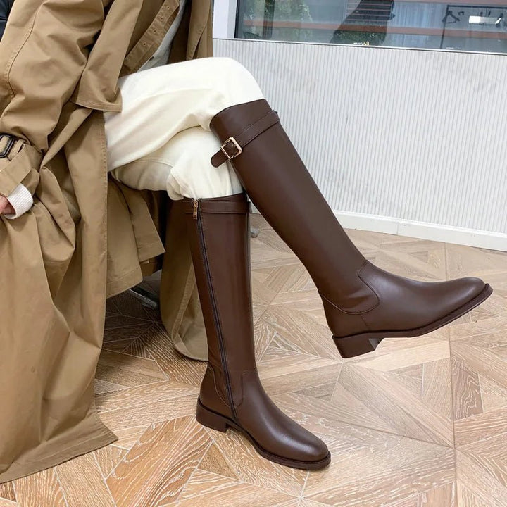 Maliyah | Classic Leather Boots in first_variant_option1 | Elegant Women&