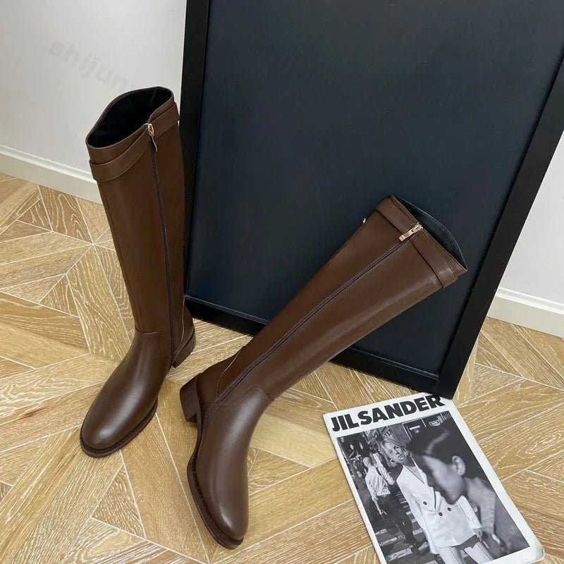 Maliyah | Classic Leather Boots in first_variant_option1 | Elegant Women&