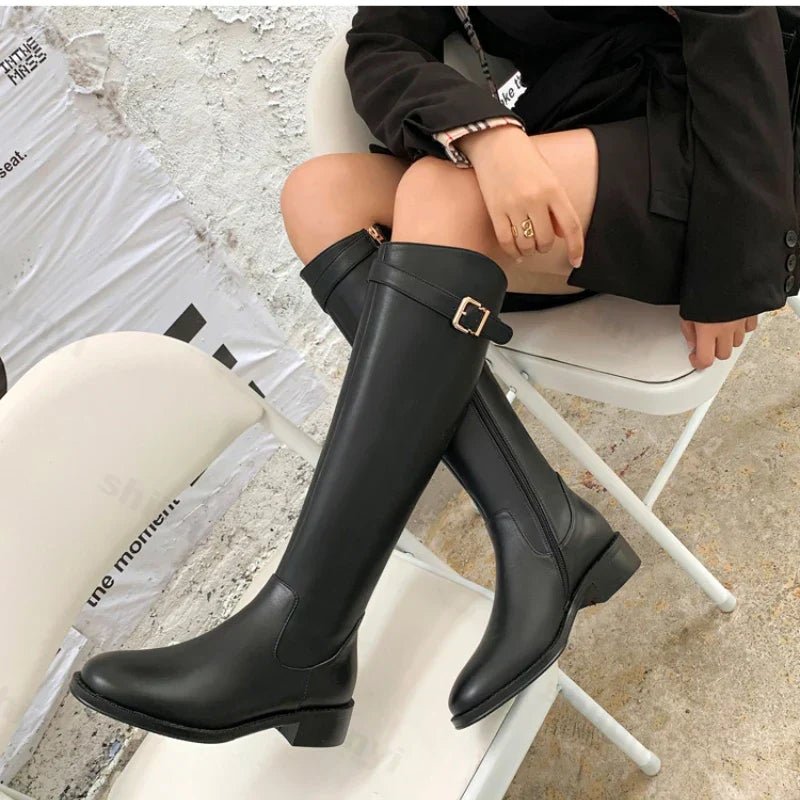 Maliyah | Classic Leather Boots in first_variant_option1 | Elegant Women&