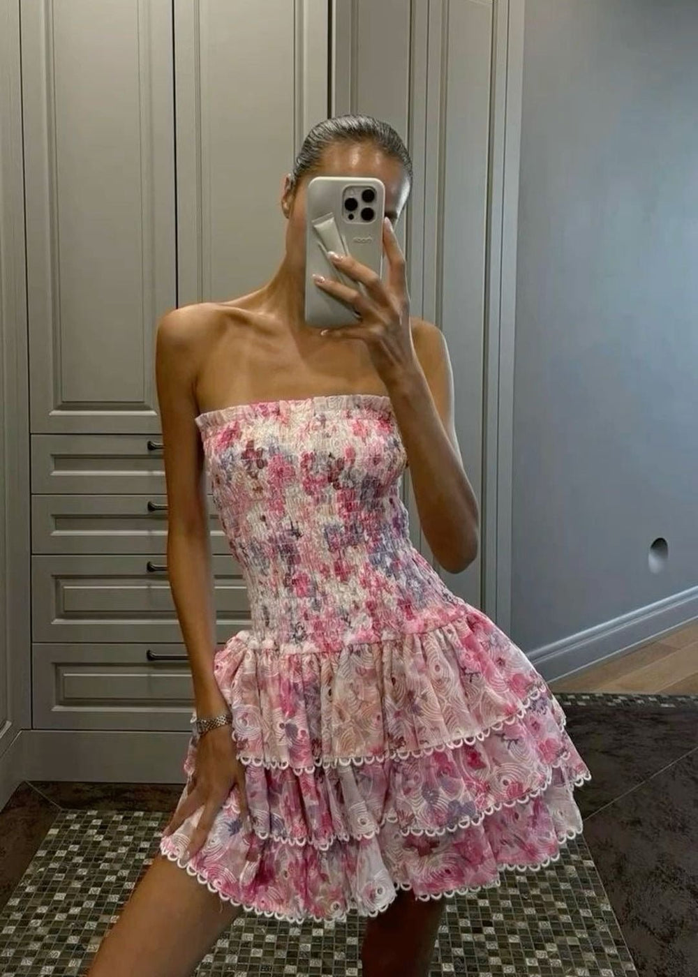 Mandy | Strapless Floral Dress in first_variant_option1 | Elegant Women's Dress - Maeve The Label