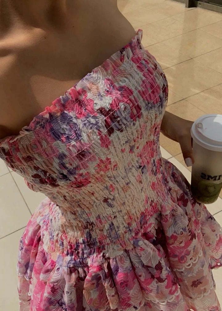 Mandy | Strapless Floral Dress in first_variant_option1 | Elegant Women&