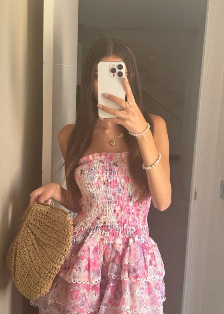Mandy | Strapless Floral Dress in first_variant_option1 | Elegant Women&