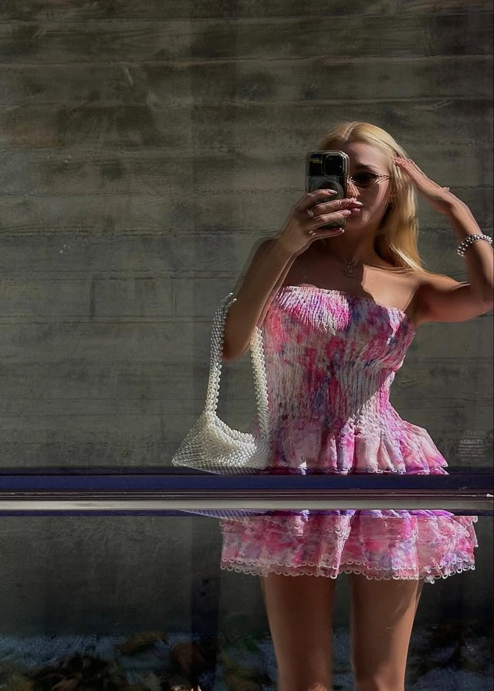 Mandy | Strapless Floral Dress in first_variant_option1 | Elegant Women&