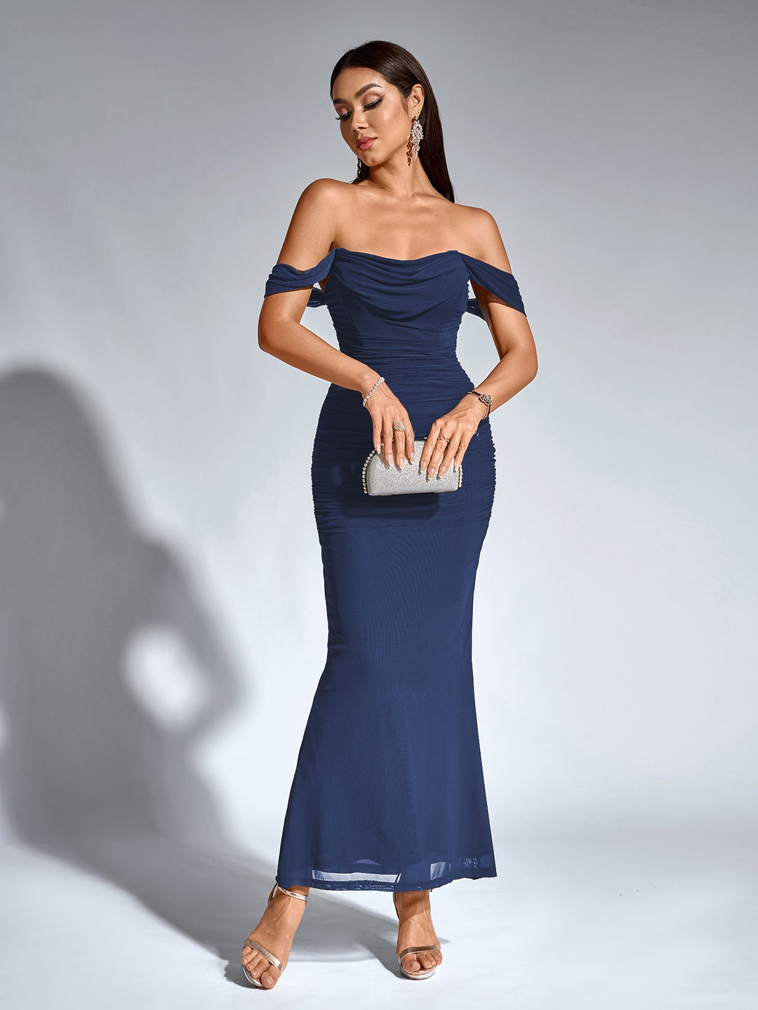 Mila | Off Shoulder Ruched Bodycon Dress in first_variant_option1 | Elegant Women&