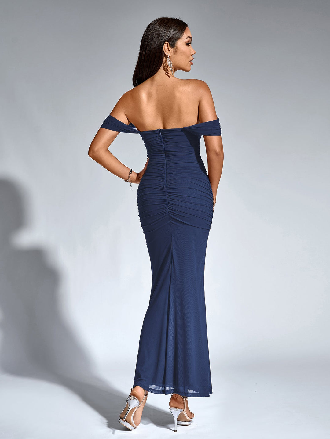 Mila | Off Shoulder Ruched Bodycon Dress in first_variant_option1 | Elegant Women&