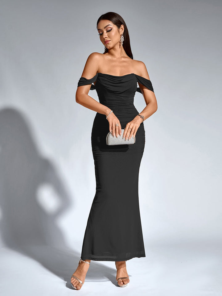 Mila | Off Shoulder Ruched Bodycon Dress in first_variant_option1 | Elegant Women&