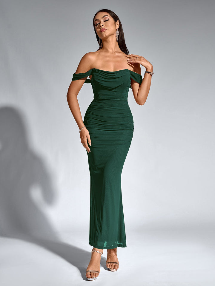 Mila | Off Shoulder Ruched Bodycon Dress in first_variant_option1 | Elegant Women&